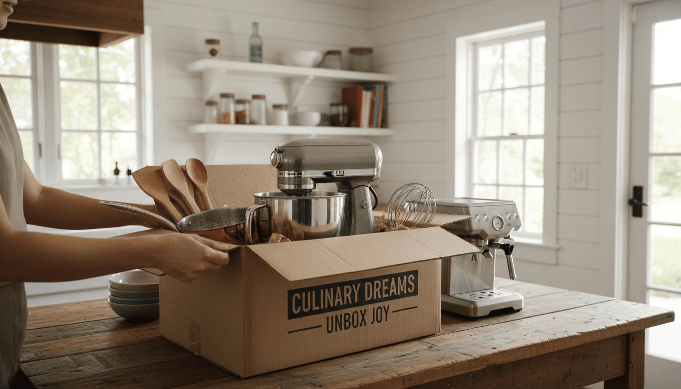 Unboxing kitchen products at home