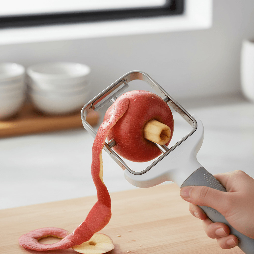 Hand peeling a carrot with a Y-peeler